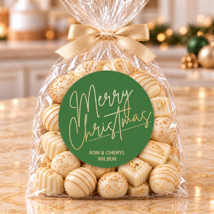 Adesivo Roteiro de Ouro Feliz Natal em Verde