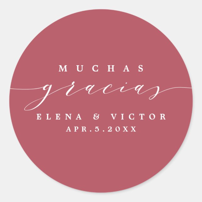 ADESIVO ROTEIRO ELEGANTE MUITAS GRACIAS | STICKER DE AGRAD (Frente)