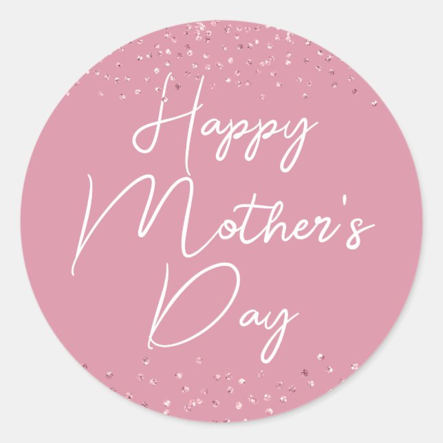Adesivo Roteiro Feliz Dia das Mães em Rosa (Frente)