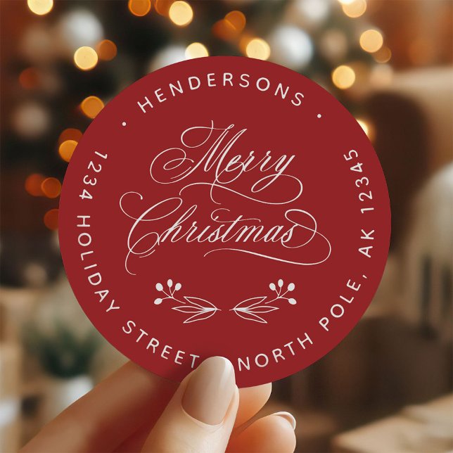 Adesivo Roteiro Feliz Natal Endereço de Devolução Vermelho (Criador carregado)