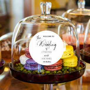 Adesivo Roteiro Manuscrito 'Bem-vindo ao nosso Casamento' 