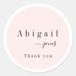 Adesivo Roteiro Simples, Cor-de-rosa, obrigado moderno de 