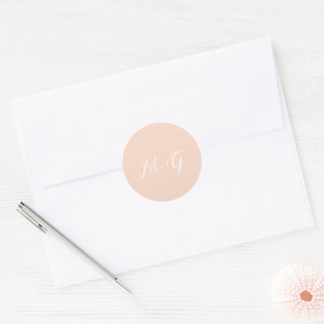 Adesivo Roto Escrito Pêssego Casamento Elegante (Envelope)