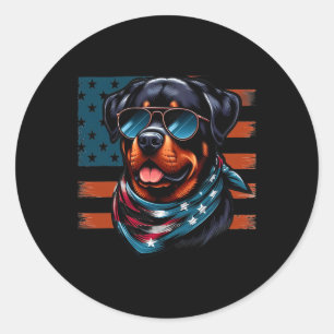Adesivo Rottweiler 4º De Julho Gles De Bandeiras Americana