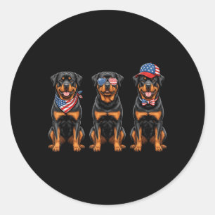 Adesivo Rottweiler 4 De Julho Bandeira Americana Cão Rotti
