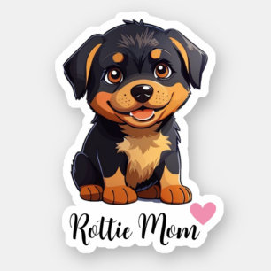 Adesivo Rottweiler Cachorro-MãeVinheta-Vinil-Corte Persona