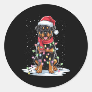 Adesivo Rottweiler Cachorro Noel Hábor Árvore de Natal Lev