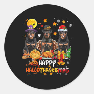 Adesivo Rottweiler Cão Feliz Dia das Bruxas Feliz de Ação 