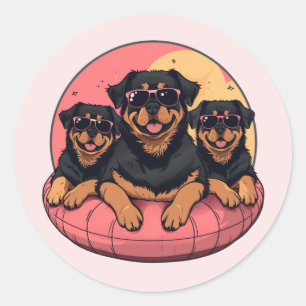 Adesivo Rottweiler Dogs Summer Piscinas Floties