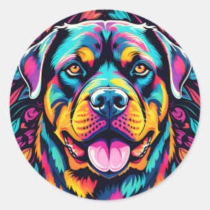 Adesivo Rottweiler em Matizes Vibrantes