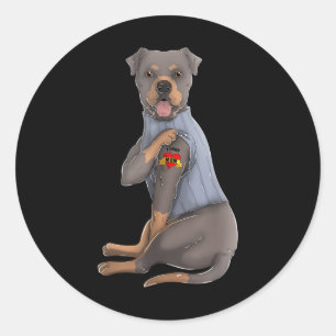 Adesivo Rottweiler Eu Amo Mamãe Tatuagem Cão Engraçado Dia