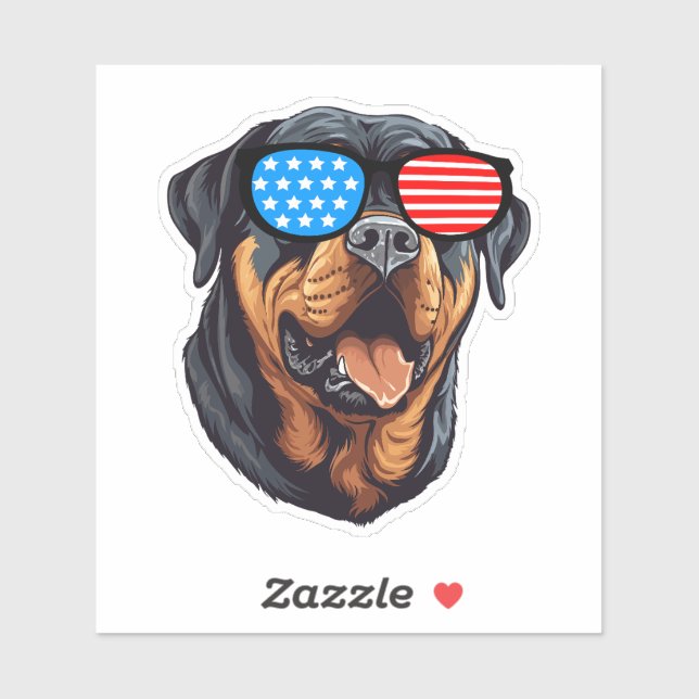 Adesivo Rottweiler Patriótico (Folha)