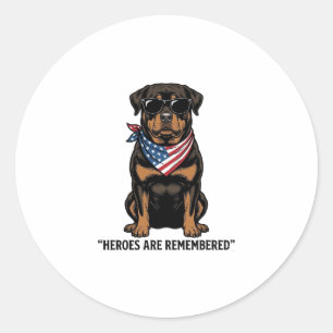 Adesivo Rottweiler Patriótico Cão Herói Design Vintage_1