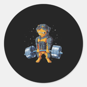Adesivo Rottweiler Pesando Engraçados Homens Fitnes