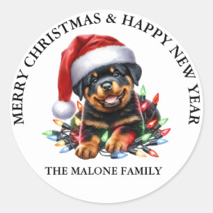 Adesivo Rottweiler Um Natal Muito Feliz, Latido Tímido