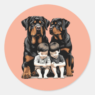 Adesivo Rottweilers As Loyal Guardians Of Kids