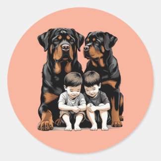 Adesivo Rottweilers As Loyal Guardians Of Kids
