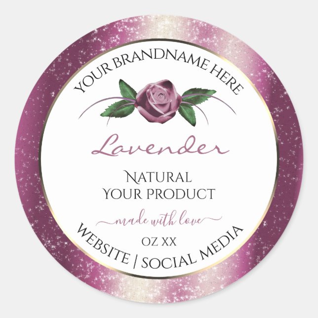 Adesivo Rotulagem branca de produto com brilho púrpura Flo (Frente)