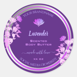 Adesivo Rotulagem de empacotamento de produto roxo floresc