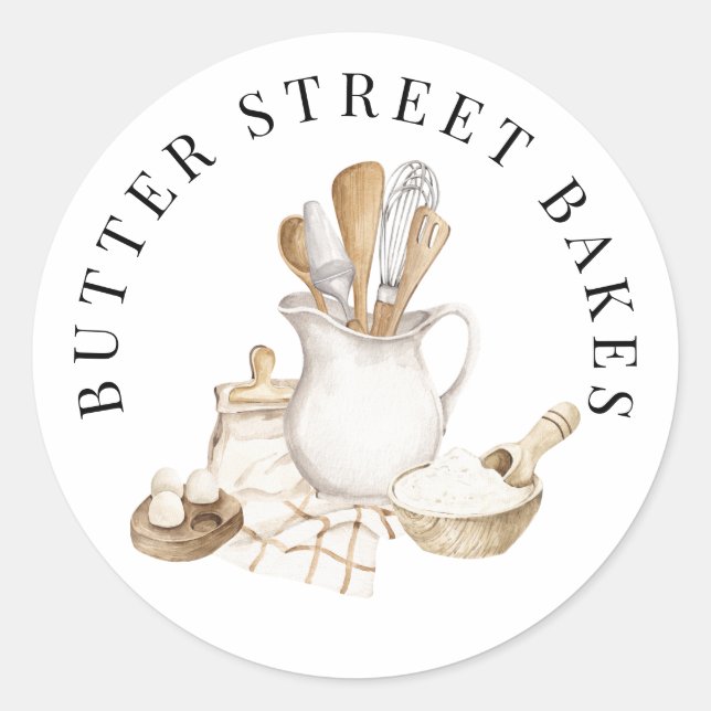 Adesivo Rotulagem de produtos de aquarela de pastelaria (Frente)