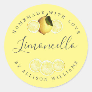 Adesivo Rótulo Amarelo Limoncello Caseiro Personalizado
