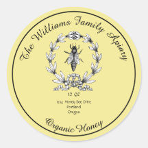 Rótulo Apiário de Mel de Honeybee Honey Jar | Mel 