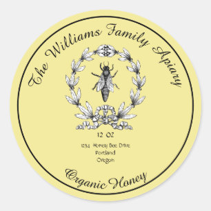 Adesivo Rótulo Apiário de Mel de Honeybee Honey Jar   Mel 