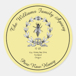 Adesivo Rótulo Apiário de Mel de Honeybee Honey Jar | Mel 