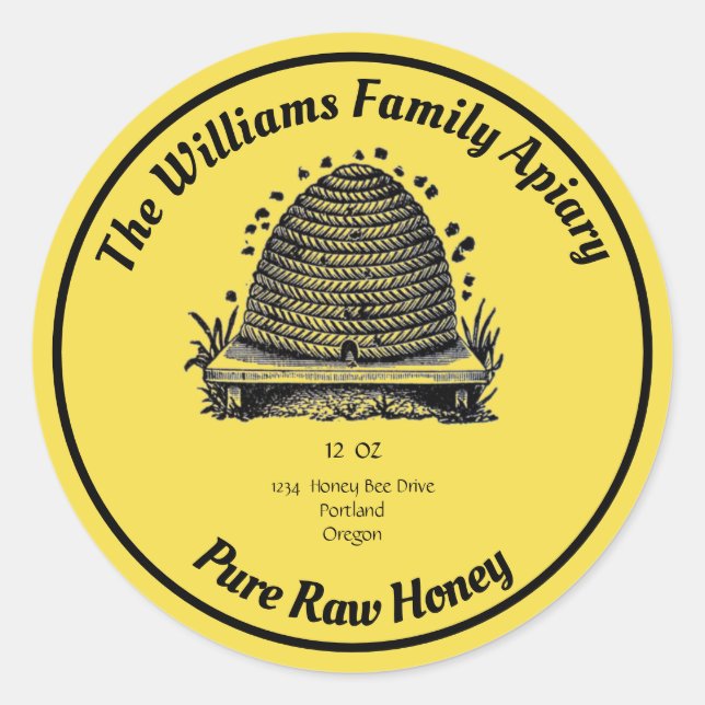 Adesivo Rótulo Apiário de Mel de Honeybee Honey Jar | Mel  (Frente)