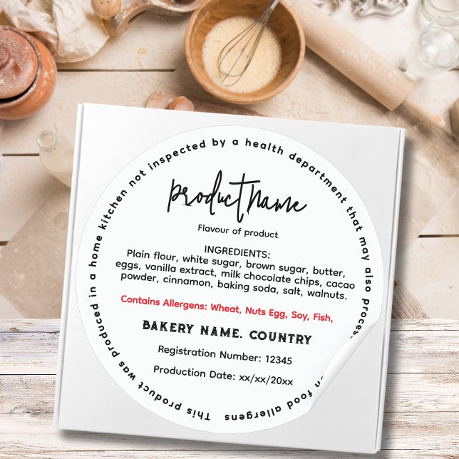 Adesivo Rótulo atualizado da comida de algodão Round Illin (Criador carregado)