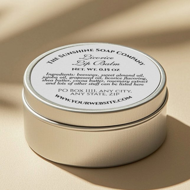 Adesivo Rótulo branco de estanho labial (Criador carregado)