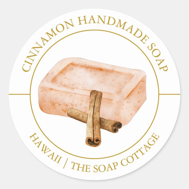 Adesivo Rótulo Cinnamon Soap (Frente)