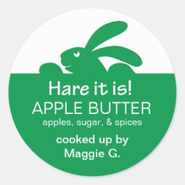 Adesivo Rótulo Coelho Verde Jarra de Geléia