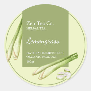 Adesivo Rótulo Comercial de Tea Herbal Lemongrama