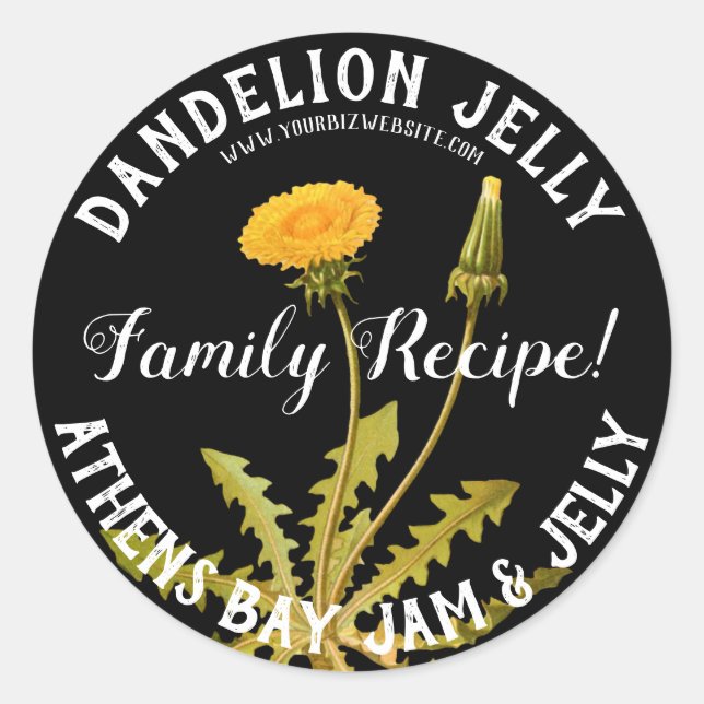 Adesivo Rótulo comercial do produto Dandelion Jelly (Frente)