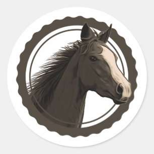 Adesivo Rótulo da cabeça do cavalo russo