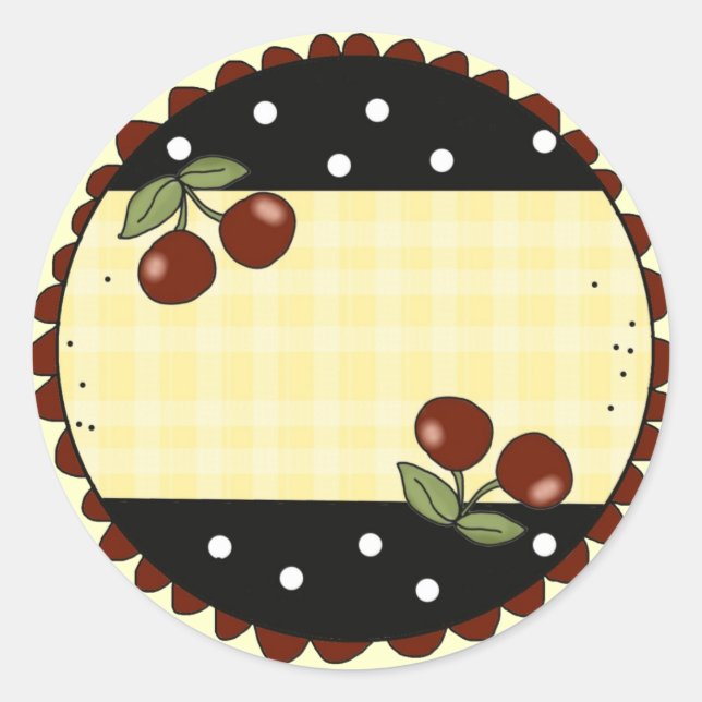 Adesivo Rótulo da Cherry Kitchen (Frente)