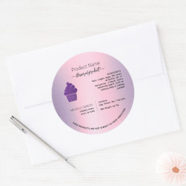 Adesivo Rótulo da lei do casaco de cupcake roxo