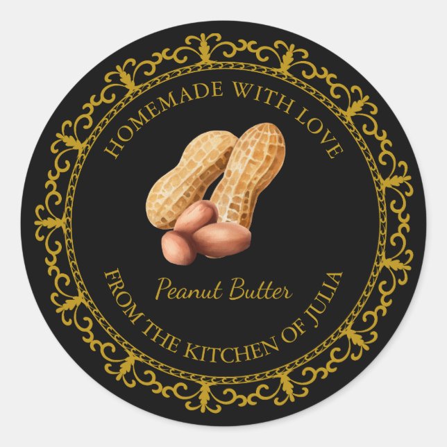 Adesivo Rótulo da Manteiga de amendoim fabricado em casa a (Frente)