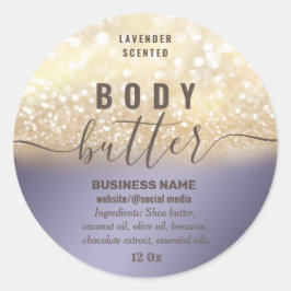 Adesivo Rótulo da manteiga do corpo do dourado da vinheta
