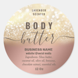 Adesivo Rótulo da manteiga do corpo do dourado da vinheta