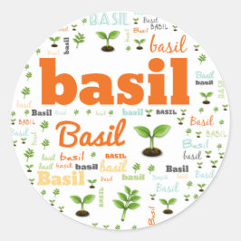 ADESIVO RÓTULO DA PALAVRA HERB - BASIL