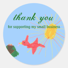 Adesivo Rótulo da pequena empresa da família de aves