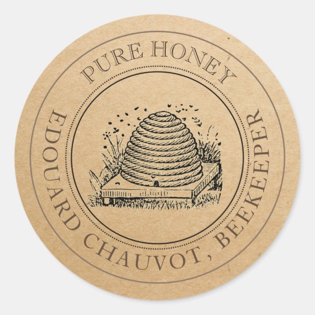 Adesivo Rótulo da tampa do Skep Honey Kraft Honey Jar Lid (Frente)