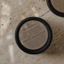 Adesivo Rótulo da Vela das Instruções de Queima de Aviso d