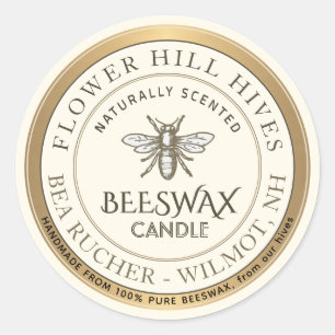 Adesivo Rótulo da Vela Mini Apiary Heraldic Beeswax