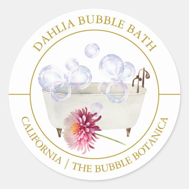 Adesivo Rótulo Dahlia Bubble Bath (Frente)