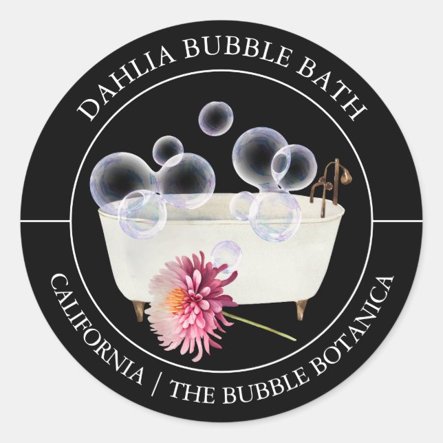Adesivo Rótulo Dahlia Bubble Bath (Frente)