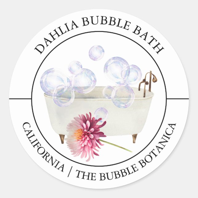 Adesivo Rótulo Dahlia Bubble Bath (Frente)