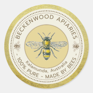 Adesivo Rótulo de Abelhas Amarelas Abejamento Dourado Apiá
